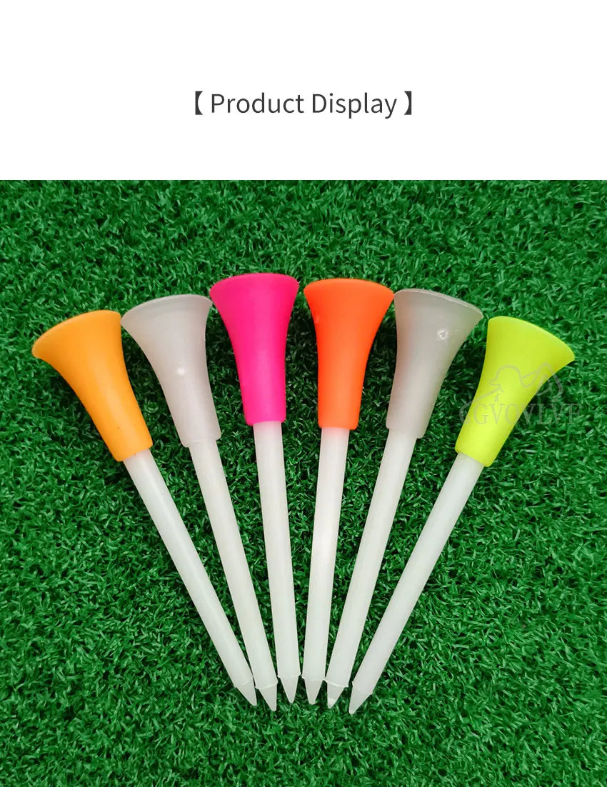 6-Pack Glowing Golf Tees – 3-1/4"(83mm) Rubber Top Tees