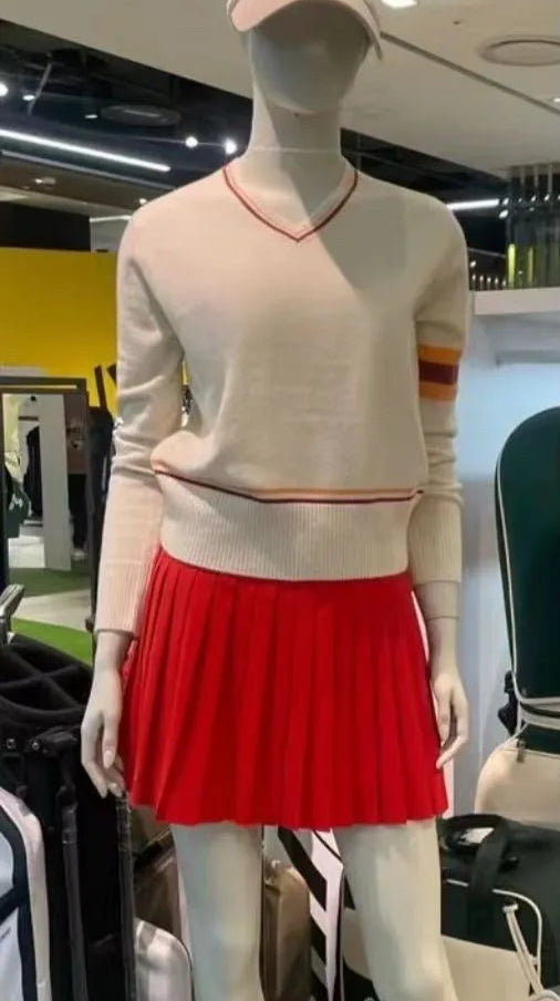 Women’s Retro V-Neck Golf Sweater