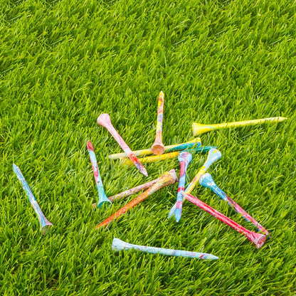 50-Piece Colorful Bamboo Golf Tees – Because Your Style Deserves a Stable Swing