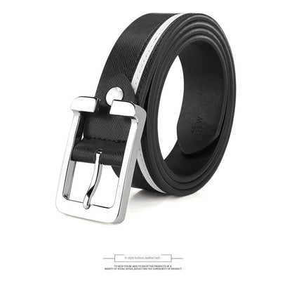 Men's Leather White Casual Belt K-style Golf