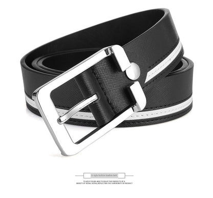 Men's Leather White Casual Belt K-style Golf