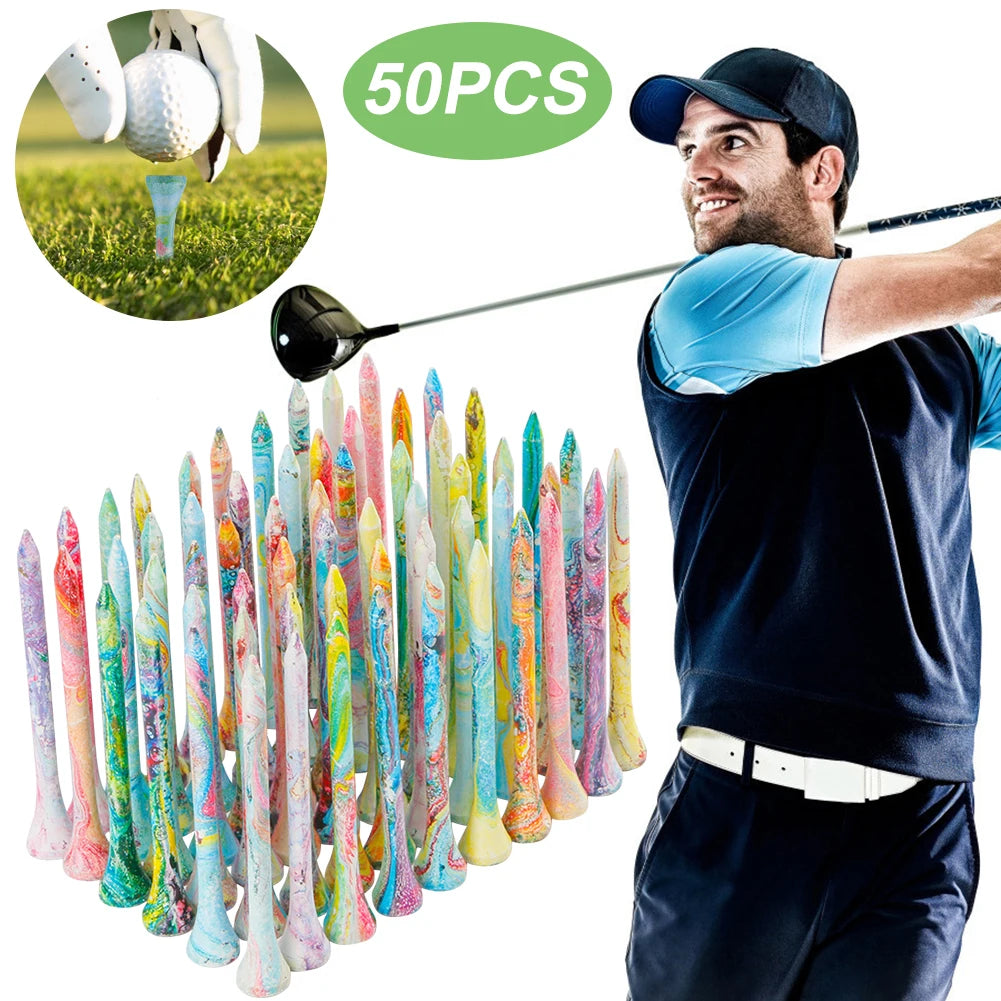 50-Piece Colorful Bamboo Golf Tees – Because Your Style Deserves a Stable Swing