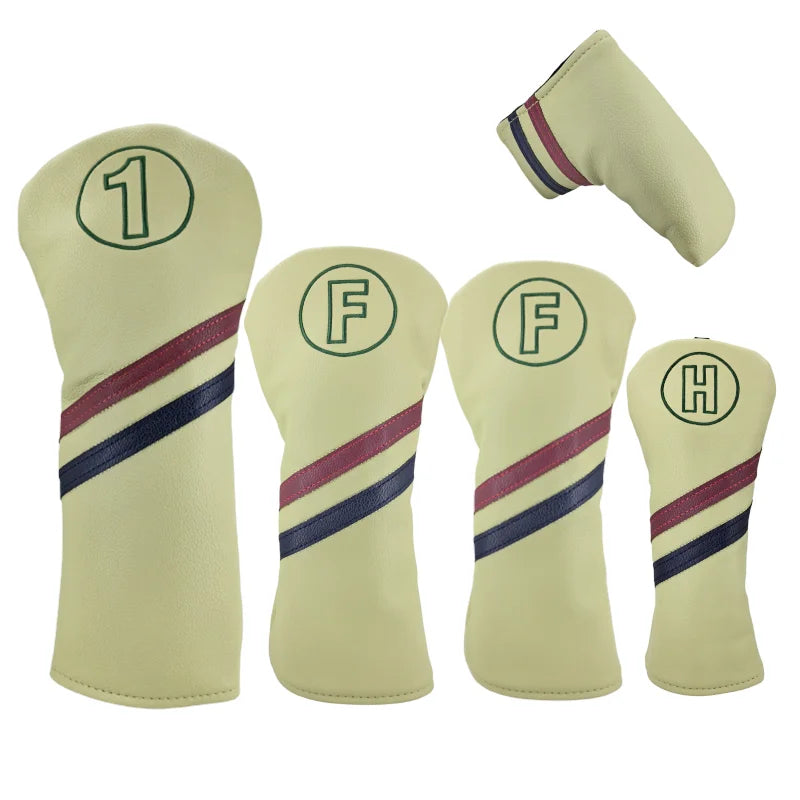 Golf Club Head Covers – Driver, Fairway, Hybrid & Putter Covers (PU Leather)