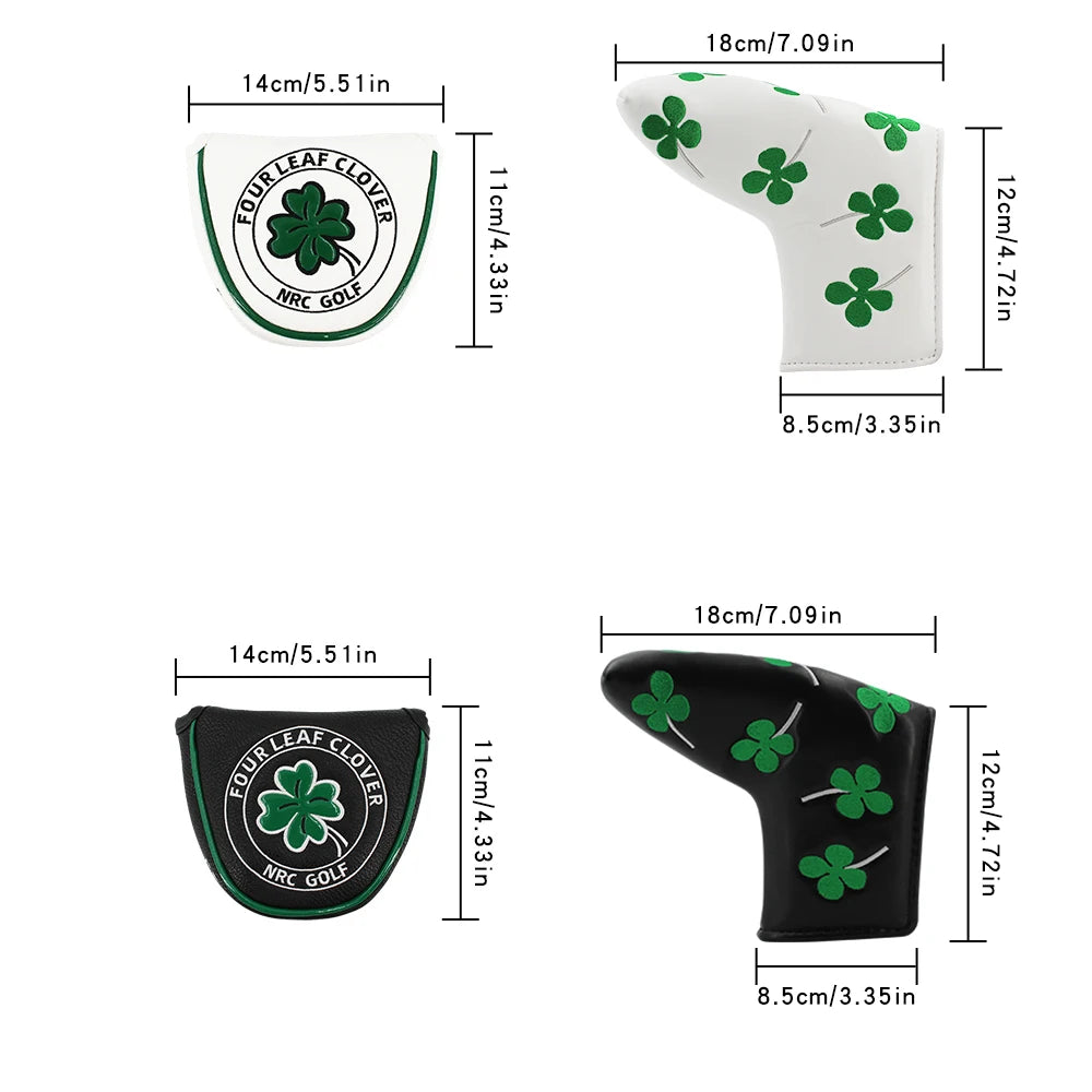 Lucky Charm Four Leaf Clover Golf Putter Cover: Swing with Fortune