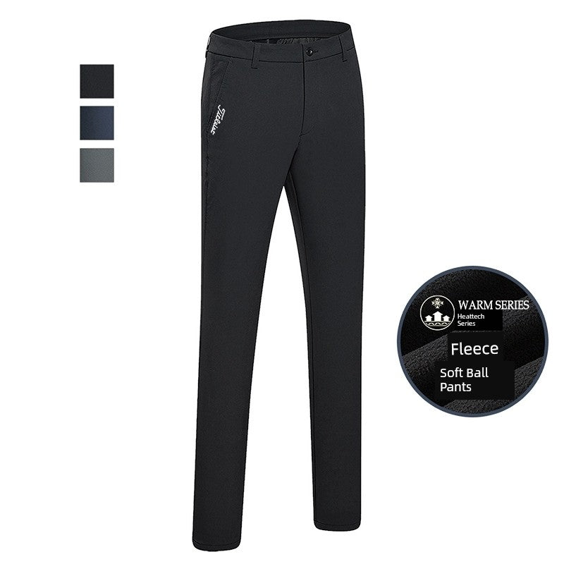 Autumn and Winter Pants Fleece-lined Warm Men's Clothing Golf