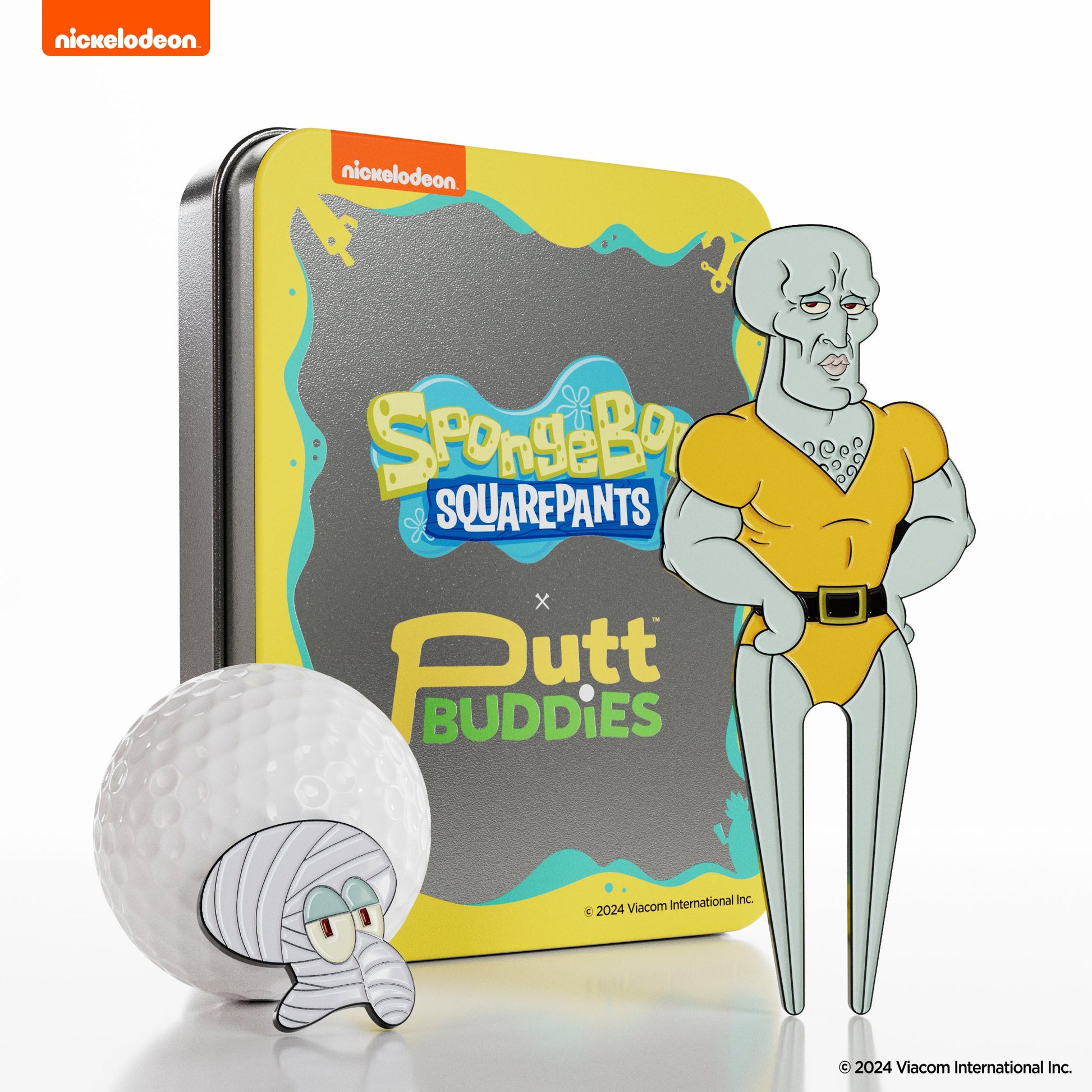 Handsome Squidward Divot Tool with attachable bandage ball marker