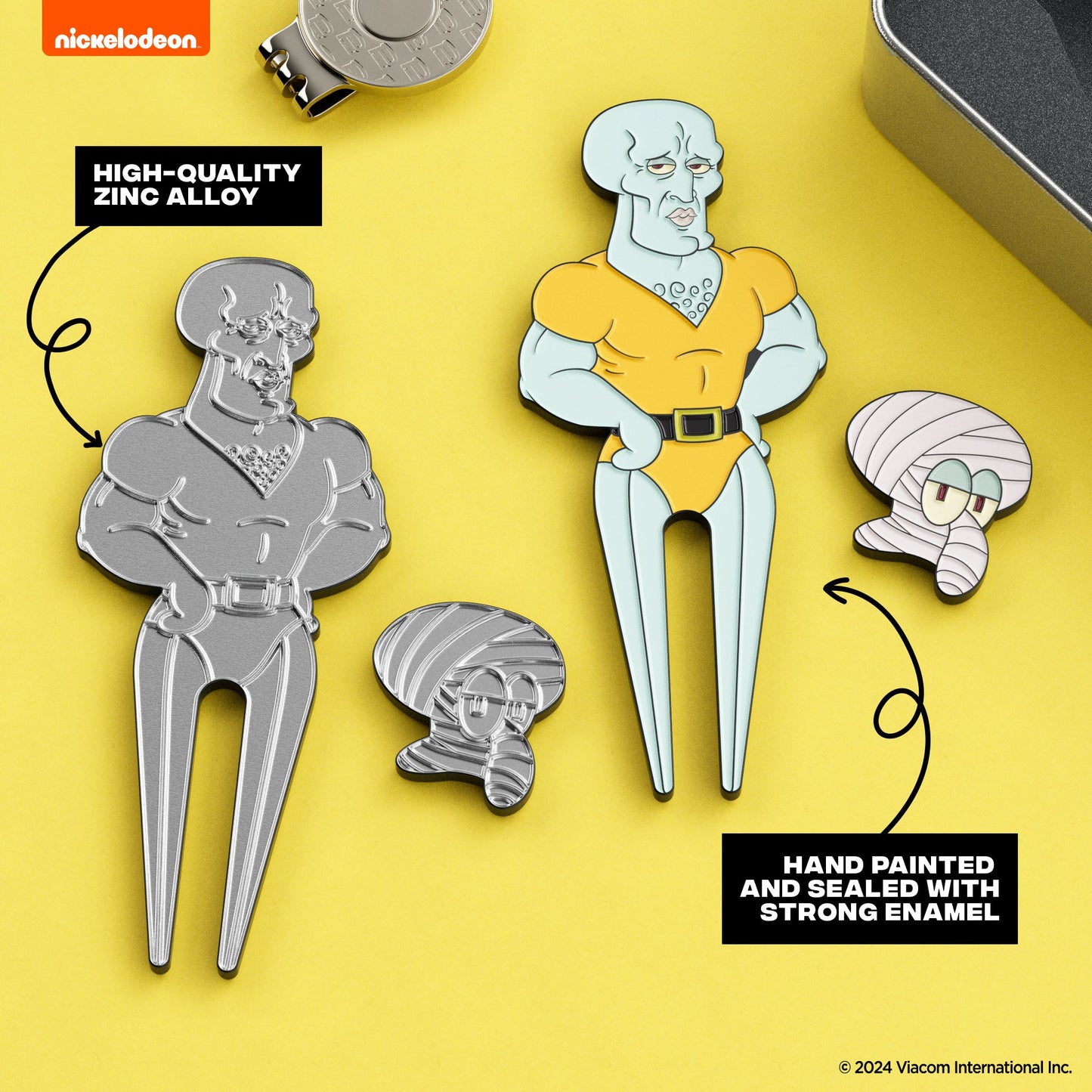 Handsome Squidward Divot Tool with attachable bandage ball marker