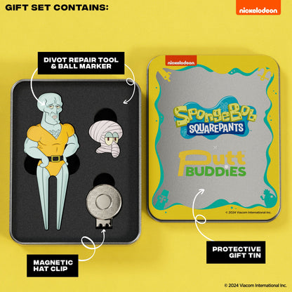 Handsome Squidward Divot Tool with attachable bandage ball marker