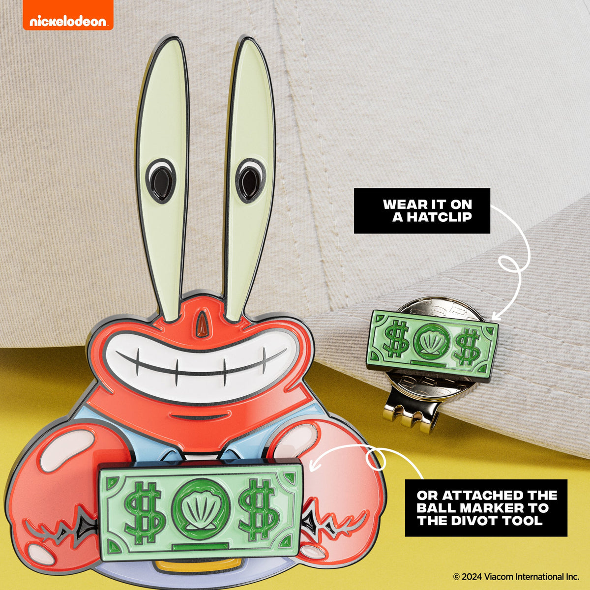Mr. Krabs Divot Tool with Me First Dollar ball marker