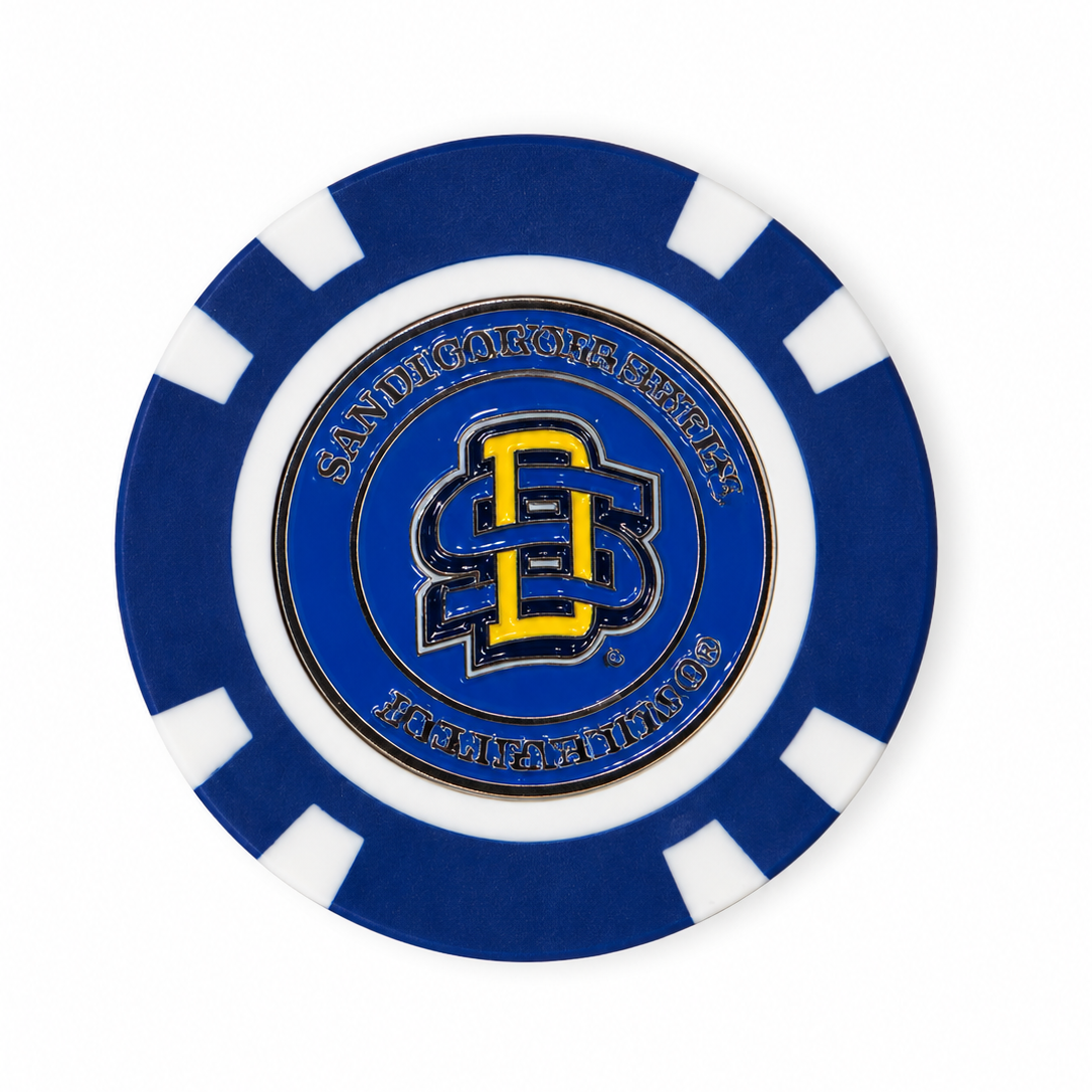 South Dakota State poker chip university logo side
