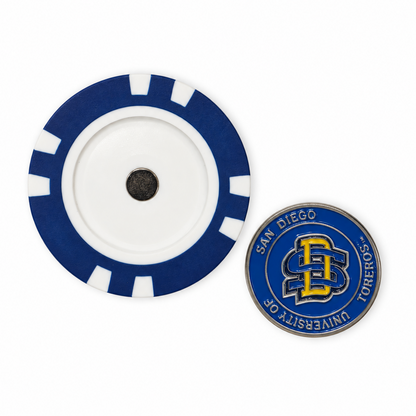 South Dakota State poker chip and removable Jackrabbits marker