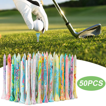 50-Piece Colorful Bamboo Golf Tees – Because Your Style Deserves a Stable Swing