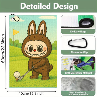 Labubu Golf Towel – Microfiber Mischief with Clip
