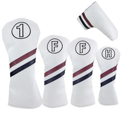 Golf Club Head Covers – Driver, Fairway, Hybrid & Putter Covers (PU Leather)