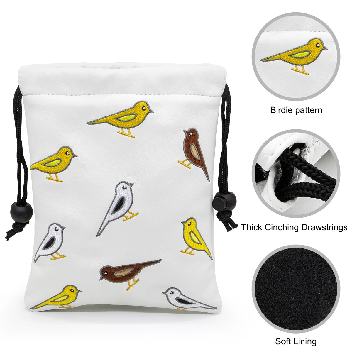 Drawstring Golf Pouch – Gilmore, Clover & Bird Series