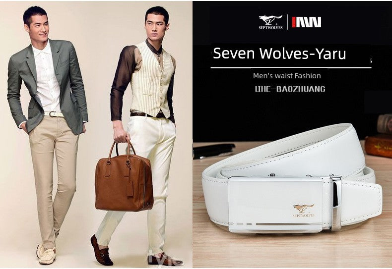 SEPTWOLVES Men White Golf Ins Belt