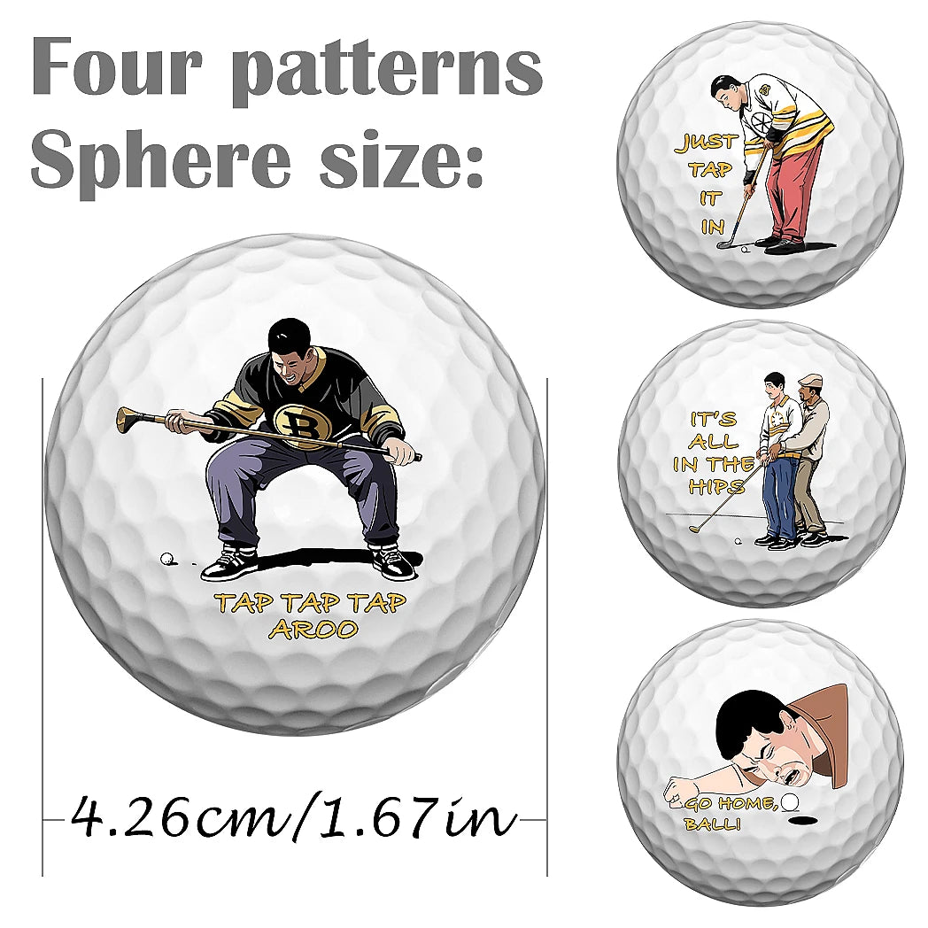 “Tap It In” Funny Golf Ball 4-Pack – Happy-Inspired Gag Gift Set