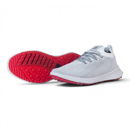 Tomo Alpha women's golf shoes in Oxygen White, pair showing the side and outsole