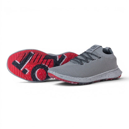 Tomo Alpha men's golf shoes in Zinc Grey, pair showing the side and outsole