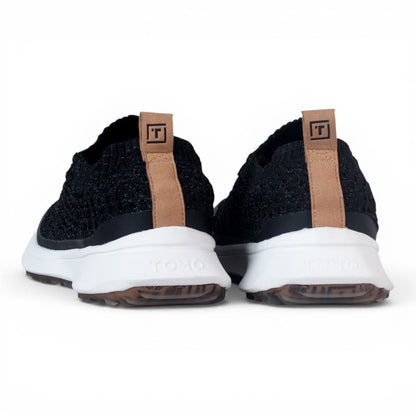 Tomo Bravo women's golf shoes in Ink Black, rear view of the pair