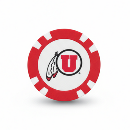 Red and white circular logo with a stylized 'U' on a white background