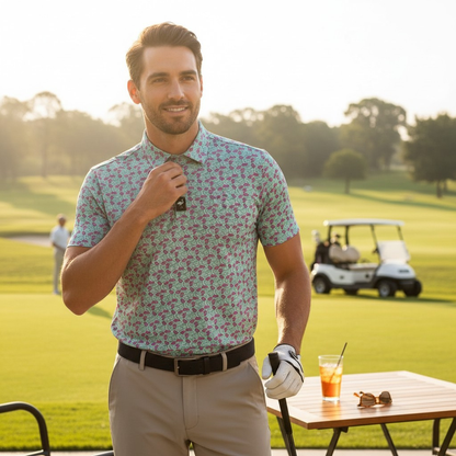 Men's Frosted Animal Cookies Golf Polo | Moisture-Wicking Performance Stretch Golf Shirt