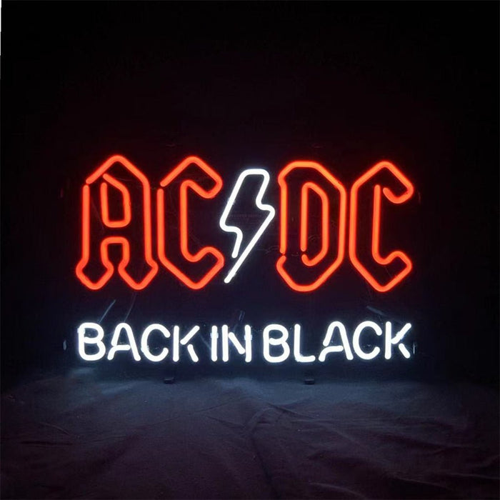 AC DC Back in Black Neon Signs - Club Rehab
