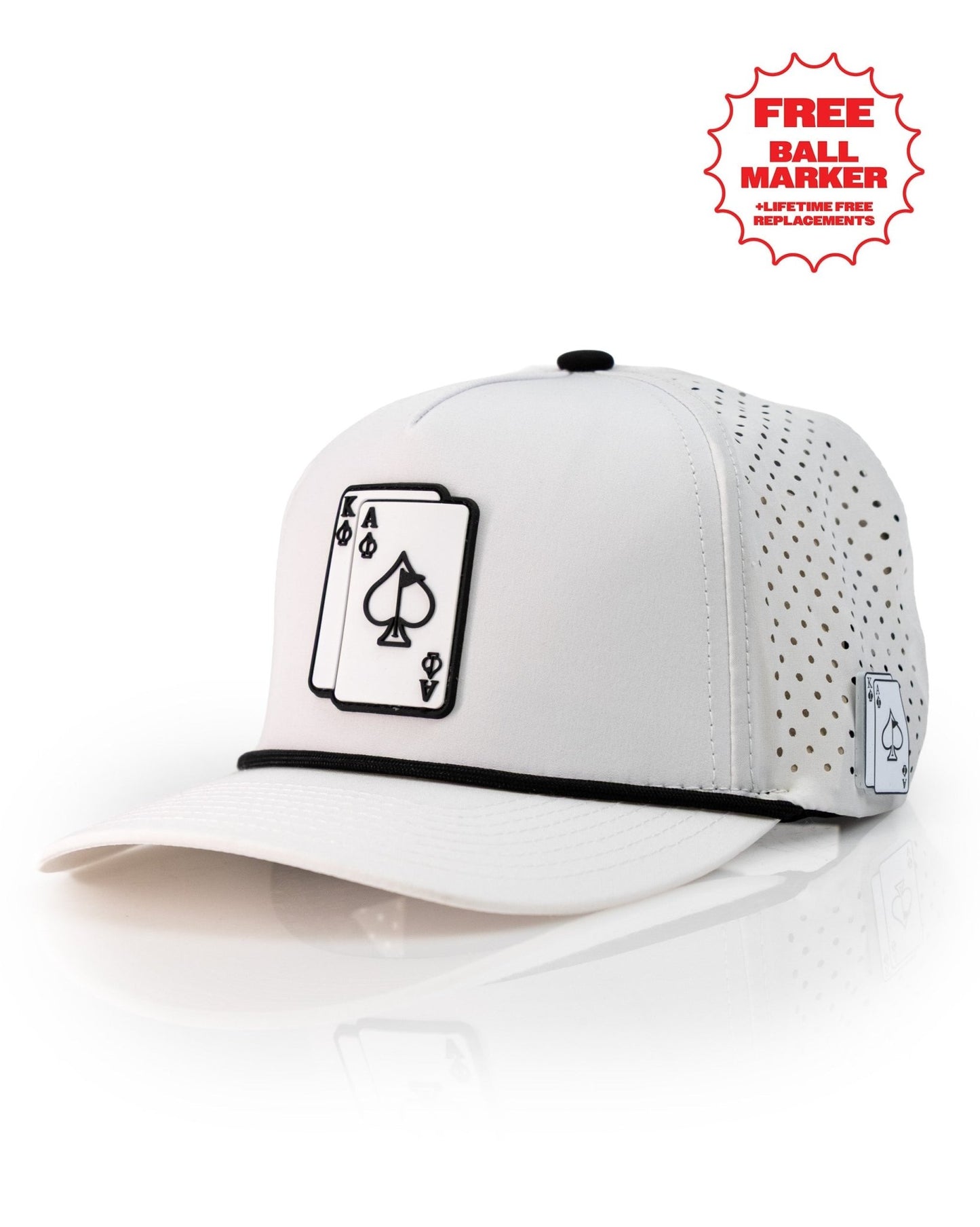 Ace/King White - Perforated Rope Hat - Club Rehab