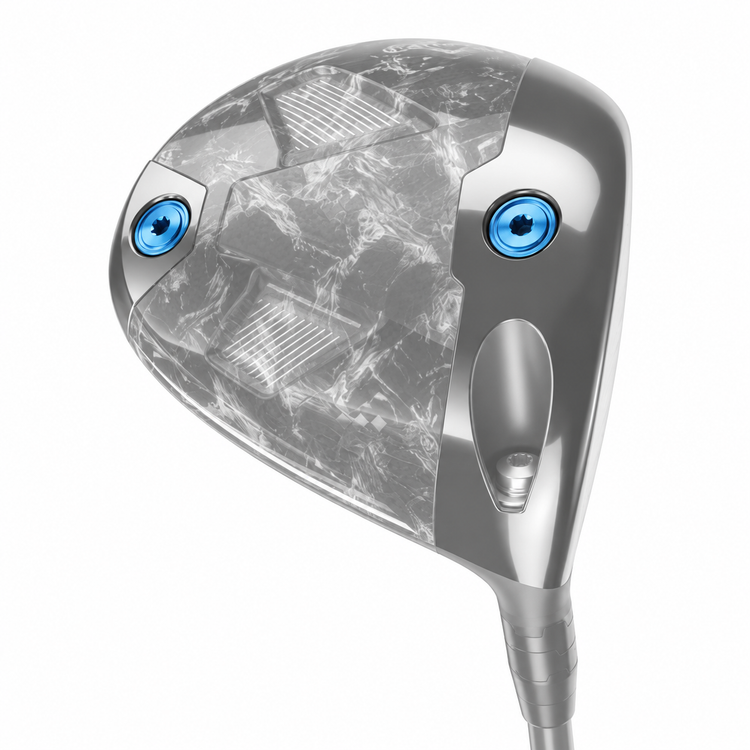 Front and rear round sole weights shown on Ai Smoke Triple Diamond. Other compatible models have different positions.