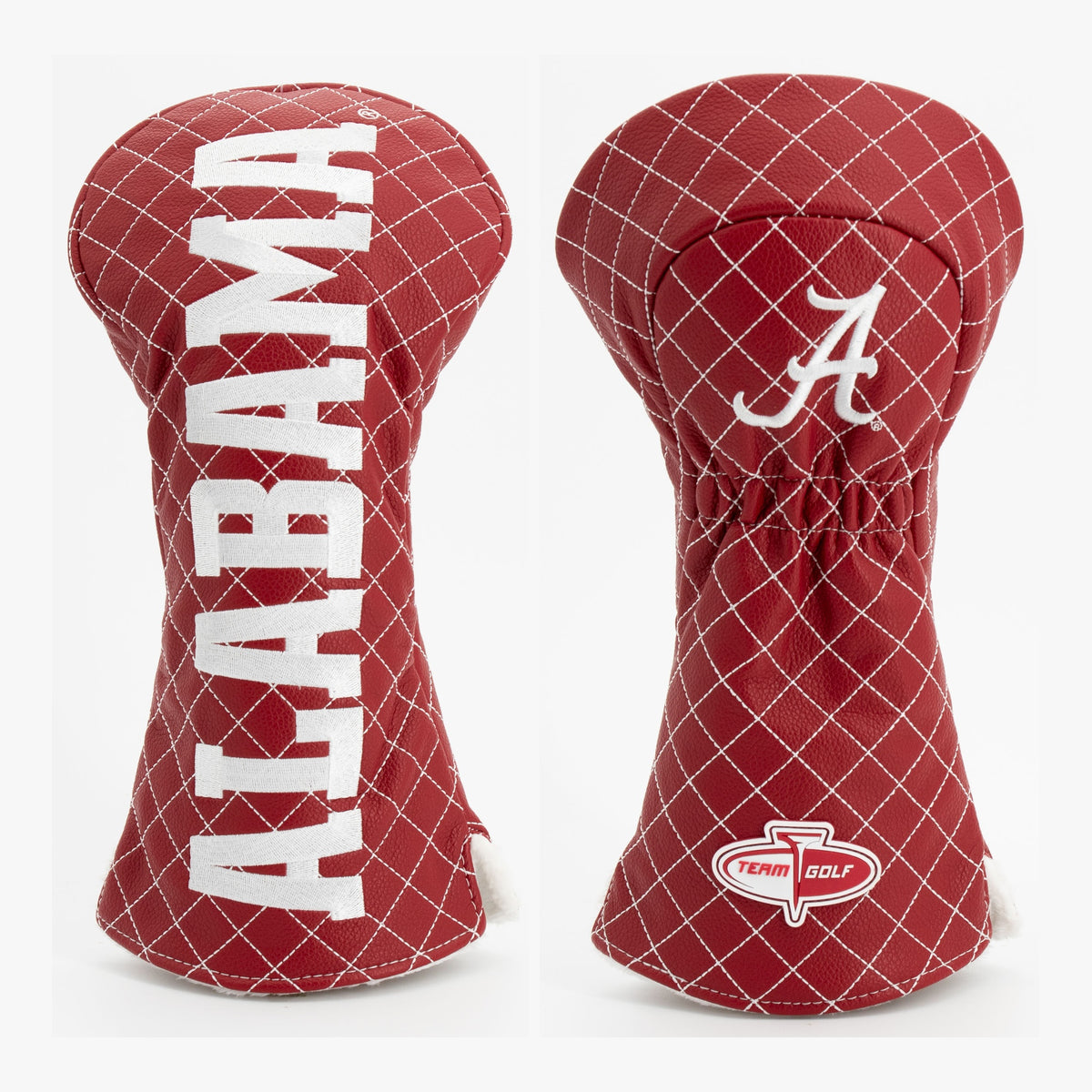 Alabama Crimson Tide Solid Quilted Driver Headcover, front and back views