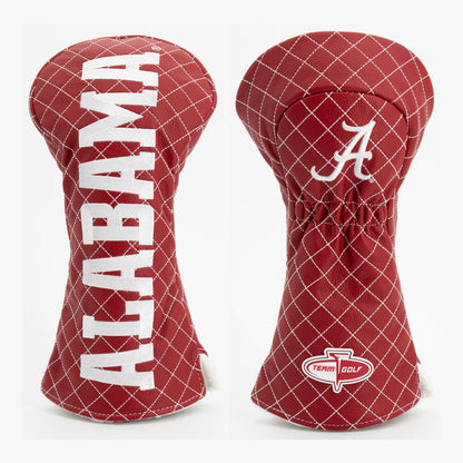 Alabama Crimson Tide Solid Quilted Driver Headcover, front and back views