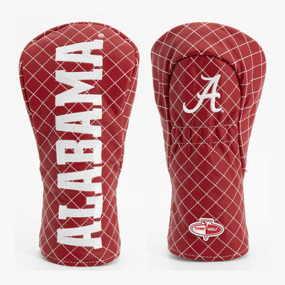 Alabama Crimson Tide Solid Quilted Fairway Headcover, front and back views