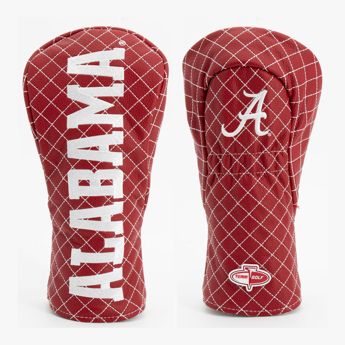Alabama Crimson Tide Solid Quilted Fairway Headcover, front and back views