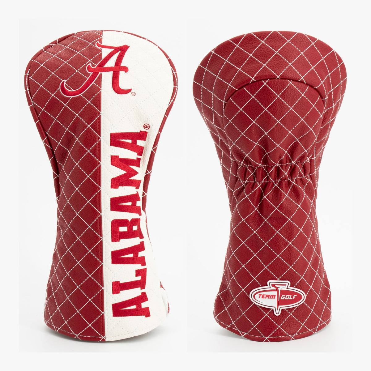 Alabama Crimson Tide Split Quilted Driver Headcover, front and back views