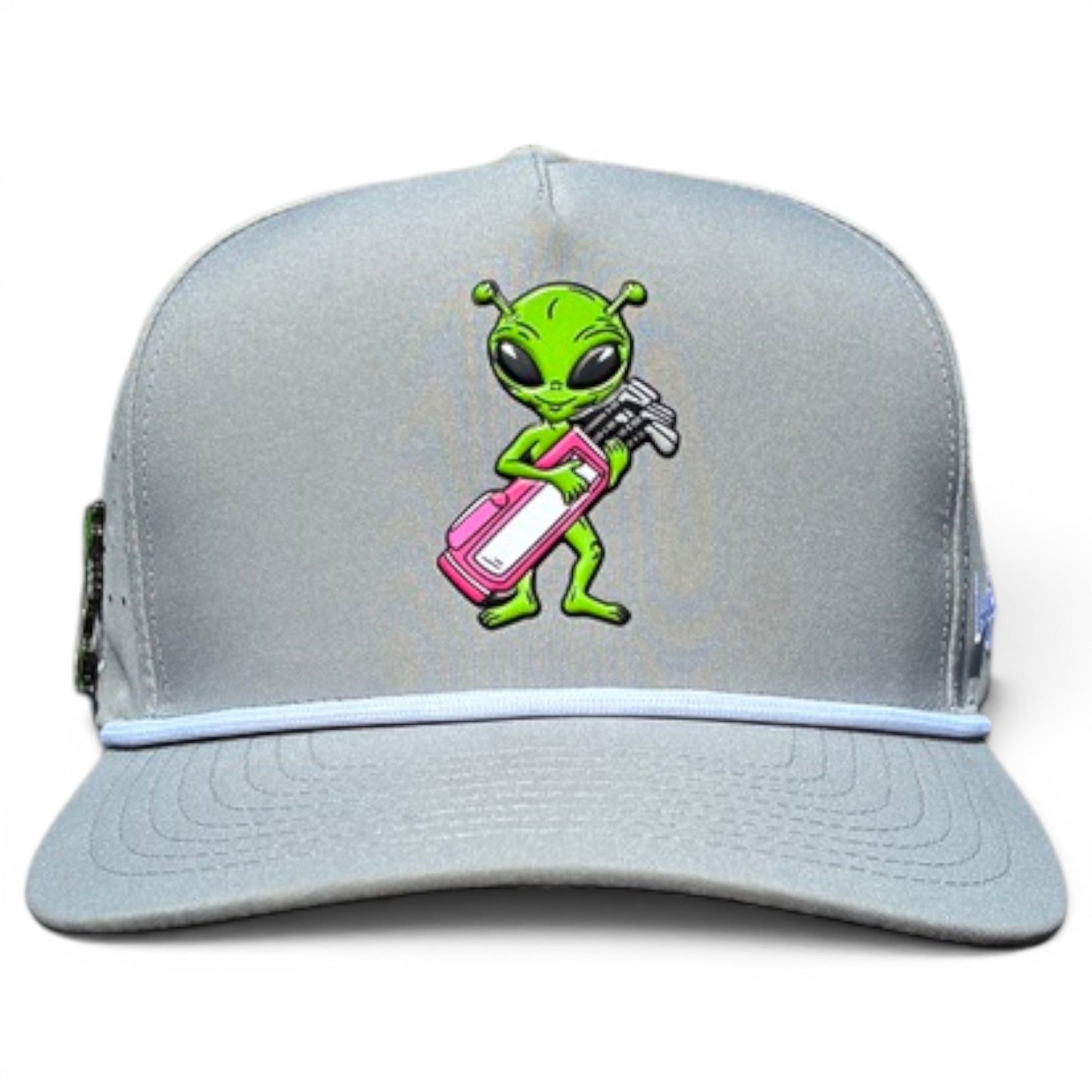 Alien Caddy Golf Hat | Snapback Cap | Built-in Magnetic Ball Marker Holder + Marker Included | Adjustable Gray Alien - Club Rehab
