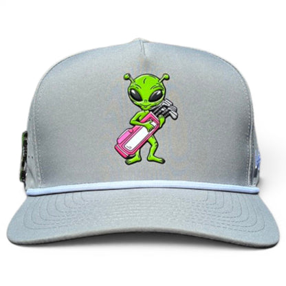 Alien Caddy Golf Hat | Snapback Cap | Built-in Magnetic Ball Marker Holder + Marker Included | Adjustable Gray Alien - Club Rehab