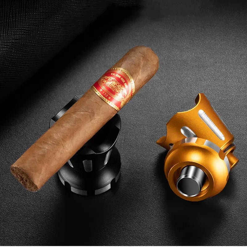 Alloy Cigar Holder & Puncher Set - Club Rehab - Cigar AccessoriesGoldAlloy Cigar Holder & Puncher Set