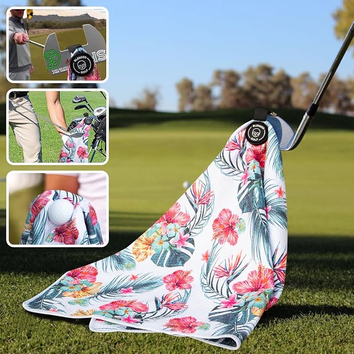 Aloha Waffle Golf Towel (15" x 24") | Magnetic + Clip-On - Club Rehab