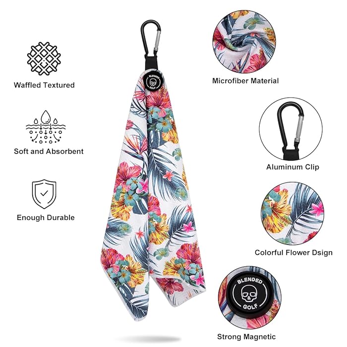 Aloha Waffle Golf Towel (15" x 24") | Magnetic + Clip-On
