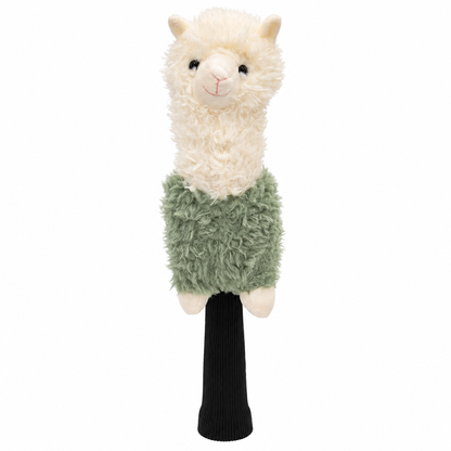 Green alpaca plush blade putter headcover, front