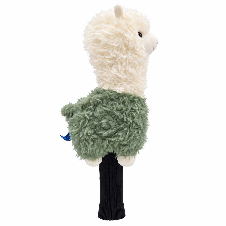 Green alpaca plush blade putter headcover, right side