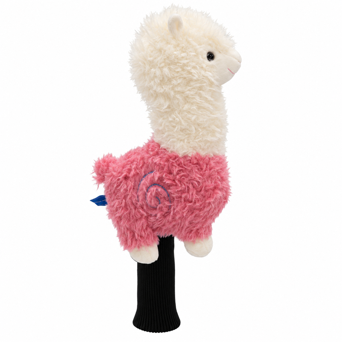 Pink alpaca plush blade putter headcover, right side