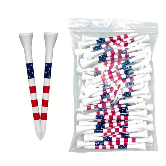 American Flag Style Bamboo Golf Tees - 50 pcs - Club Rehab - Wood Tee3.27 inches (83mm)American Flag Style Bamboo Golf Tees - 50 pcs