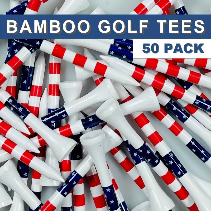 American Flag Style Bamboo Golf Tees - 50 pcs - Club Rehab - Wood Tee2.13 inches (54mm)American Flag Style Bamboo Golf Tees - 50 pcs