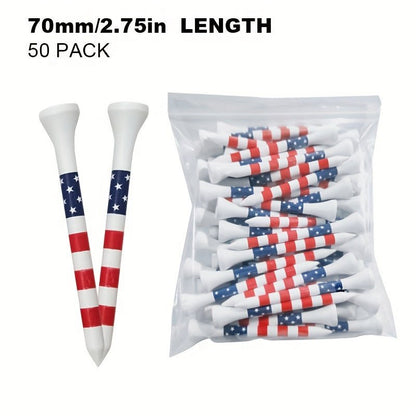 American Flag Style Bamboo Golf Tees - 50 pcs - Club Rehab - Wood Tee2.76 inches (70mm)45376798359744