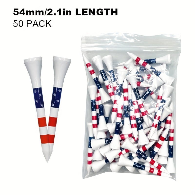 American Flag Style Bamboo Golf Tees - 50 pcs - Club Rehab - Wood Tee2.76 inches (70mm)American Flag Style Bamboo Golf Tees - 50 pcs