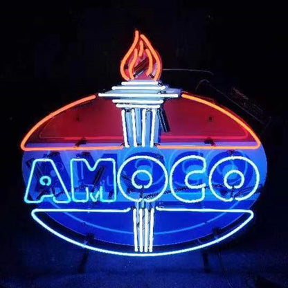 Amoco Gasoline Neon Sign Light - Club Rehab