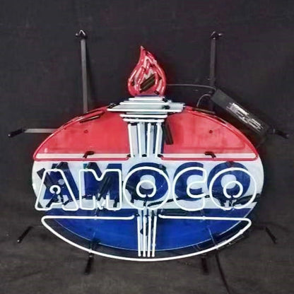Amoco Gasoline Neon Sign Light - Club Rehab
