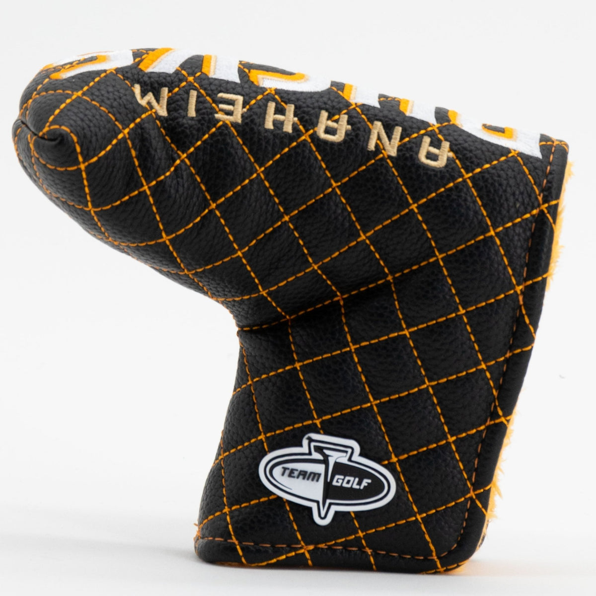 Anaheim Ducks solid blade putter quilted golf headcover alternate view