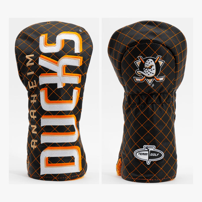 Anaheim Ducks Solid Quilted Driver Headcover, front and back views